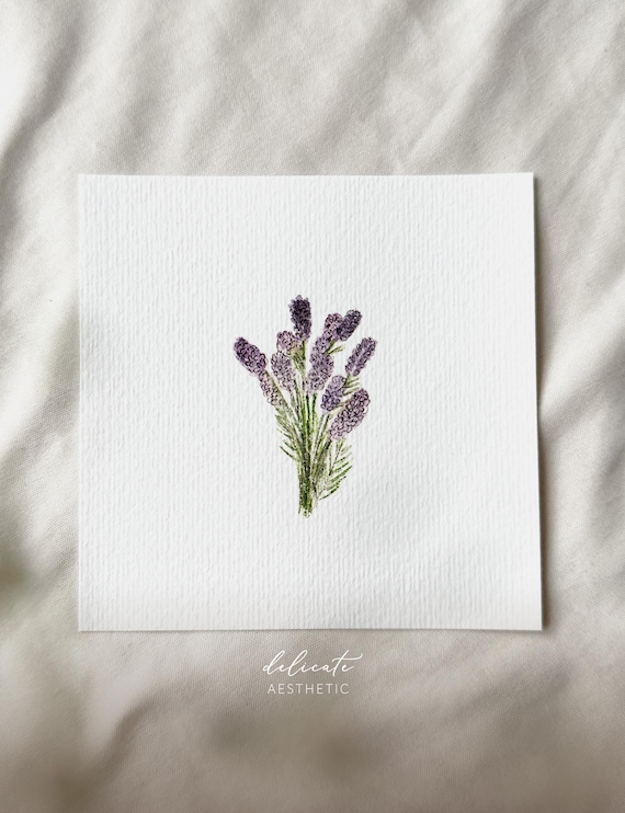 Lavender Dream: Fragrant Lavender Bouquet - Miniature Art Print - Print from my Original Watercolor | DelicateAesthetic