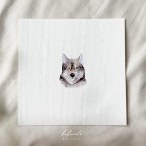 Wolf - Miniatur Kunstdruck - Druck nach meinem Original Aquarell | DelicateAesthetic