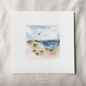 Paesaggio del Mar Baltico | Stampa artistica in miniatura | Stampa del mio acquerello originale | DelicatoEstetico