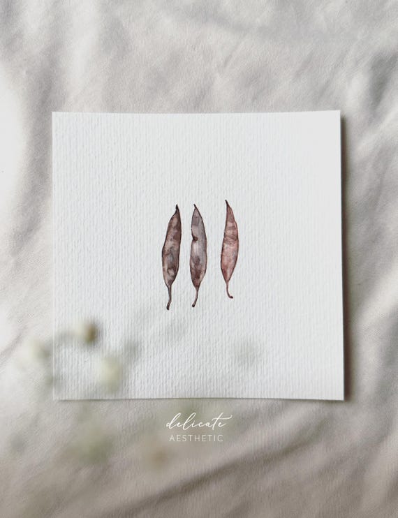 Autumn Leaves - Miniature Art Print - Print from my Original Watercolor | DelicateAesthetic
