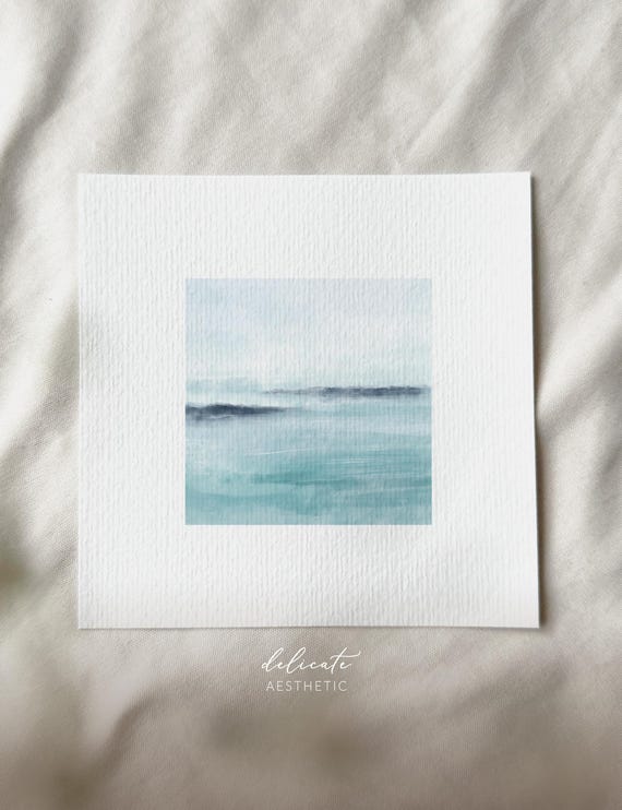 Reflections of Tranquility: Lake Landscape - Digital Art - Print from my Original Watercolor | DelicateAesthetic