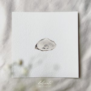 Perle in einer Austernmuschel | Miniatur Kunstdruck | Druck nach meinem Original Aquarell | DelicateAesthetic