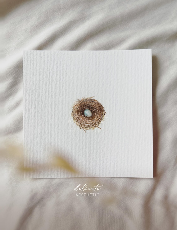 Nest | Miniature art print | Print from my original watercolor | DelicateAesthetic