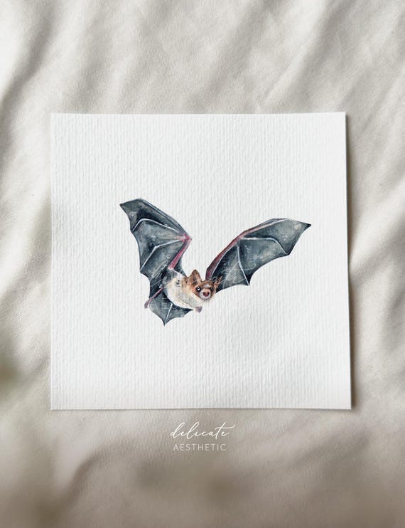 Bat - Miniature Art Print - Print from my original watercolor | DelicateAesthetic
