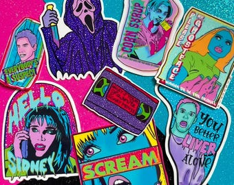 Scream Movie Sticker Pack: 90s Horror Film, Water-Resistant Vinyl (8 pc)