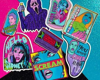 Scream Movie Sticker Pack: 90s Horror Film, Water-Resistant Vinyl (8 pc)