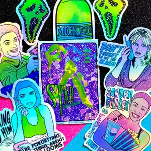 Favorite Scary Movie #2 - 8 pc Set | Holographic Rainbow Vinyl Sticker for Laptops, iPhones, Hydroflasks | Scream 2