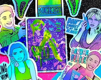 Scream 2 Movie 8 pc Set | Holographic Rainbow Vinyl Sticker for Laptops, iPhones, Hydroflasks |