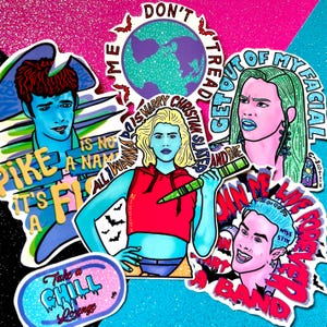 Buffy the Vampire Slayer 1992 Sticker Set – 6 Piece Campy Horror Pack – Pike, Buffy, Lothos, 90s Movie Vinyl Stickers – Retro Vampire Merch