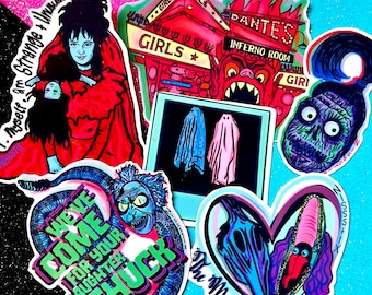 Beetlejuice Sticker Pack: Holografische Vinyl-Aufkleber, Tim Burton inspiriert