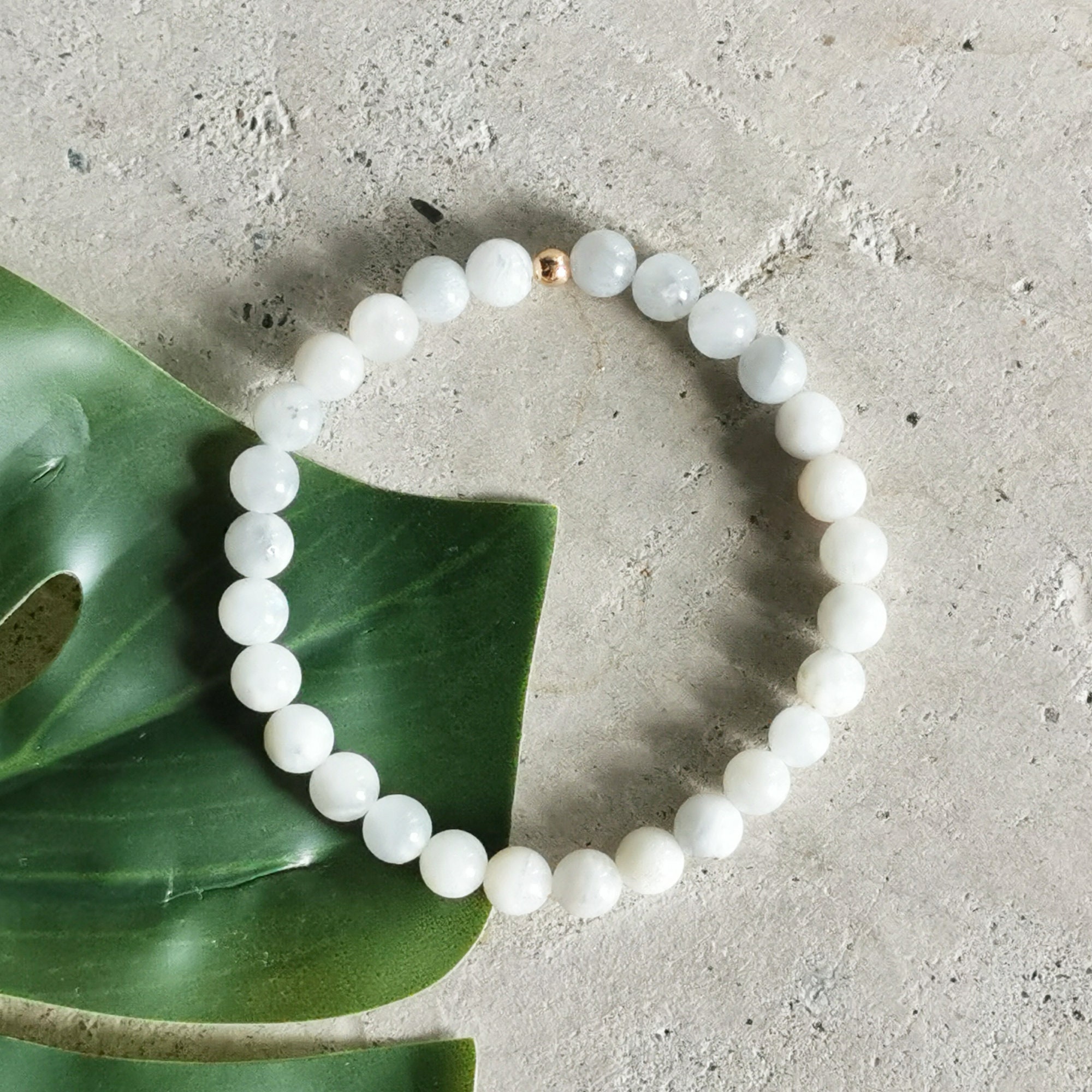 Moonstone Gemstone Bracelet With 14k Gold Filled Bead for Etsy UK