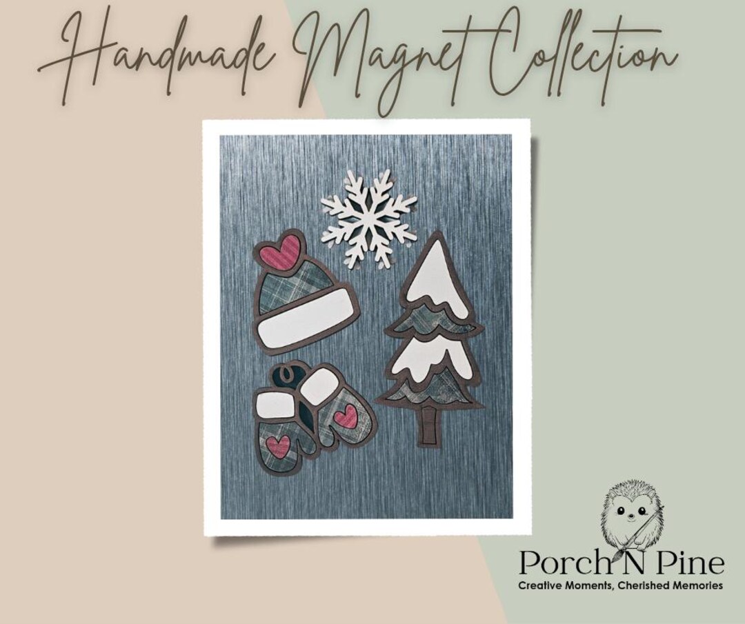 Winter Snow Magnet Set – Handmade Magnet Collection | Cute Fridge Decor ...
