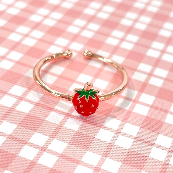Dainty strawberry ring deals