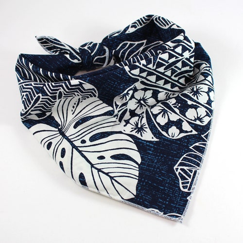 Hawaiian Dog Bandana Black & White Tropical Island Etsy