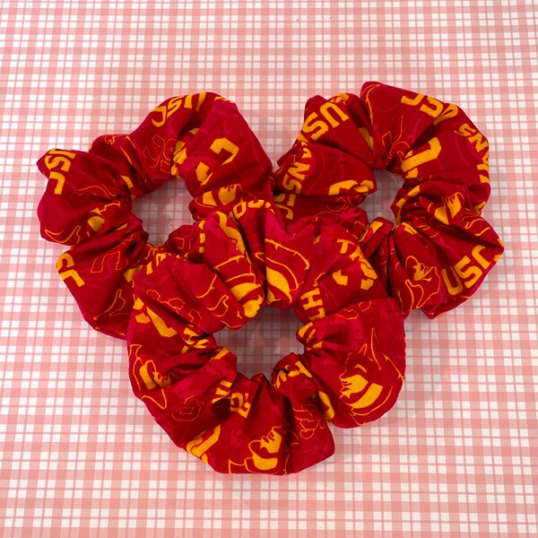 USC Hair Scrunchie - cotton scrunchies - USC Trojans, game day, school spirit, USC mom