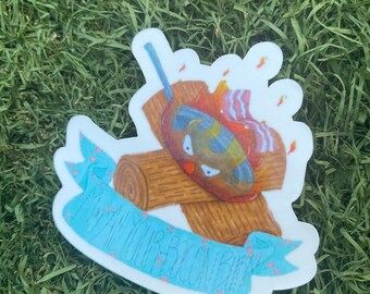 Calcifur: May All Your Bacon Burn Stickers- 3”x3”- Alcohol Markers - traditional Art - Howls Moving Castle - Ghibli