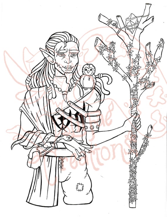 Fantasy Coloring Pages Digital Download Alcohol Markers