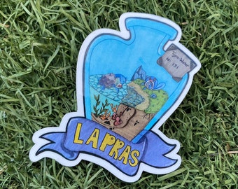 Terrarium: Laprus Stickers- 3”x3”- Alcohol Markers - traditional Art - pokemon