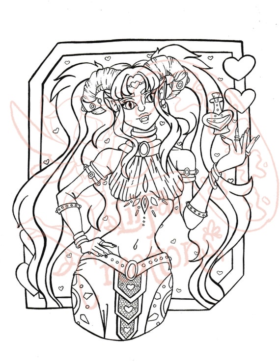 Fantasy Coloring Pages Digital Download Alcohol Markers Traditional Art D&D  