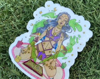 Bitchy Witchy Vibes Stickers- 3”x3”- Alcohol Markers - traditional Art - dnd - fairy