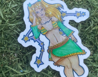 Fairy Tail: Lucy Aquarius Star Dress Stickers- 3”x3”- Alcohol Markers - traditional Art - Zodiac - Gate Key