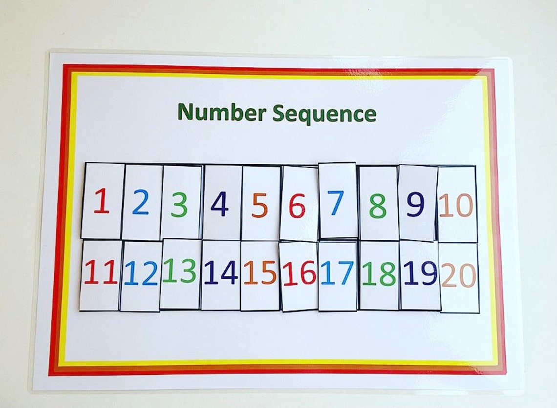 Number sequence worksheet 1 20 etsy uk
