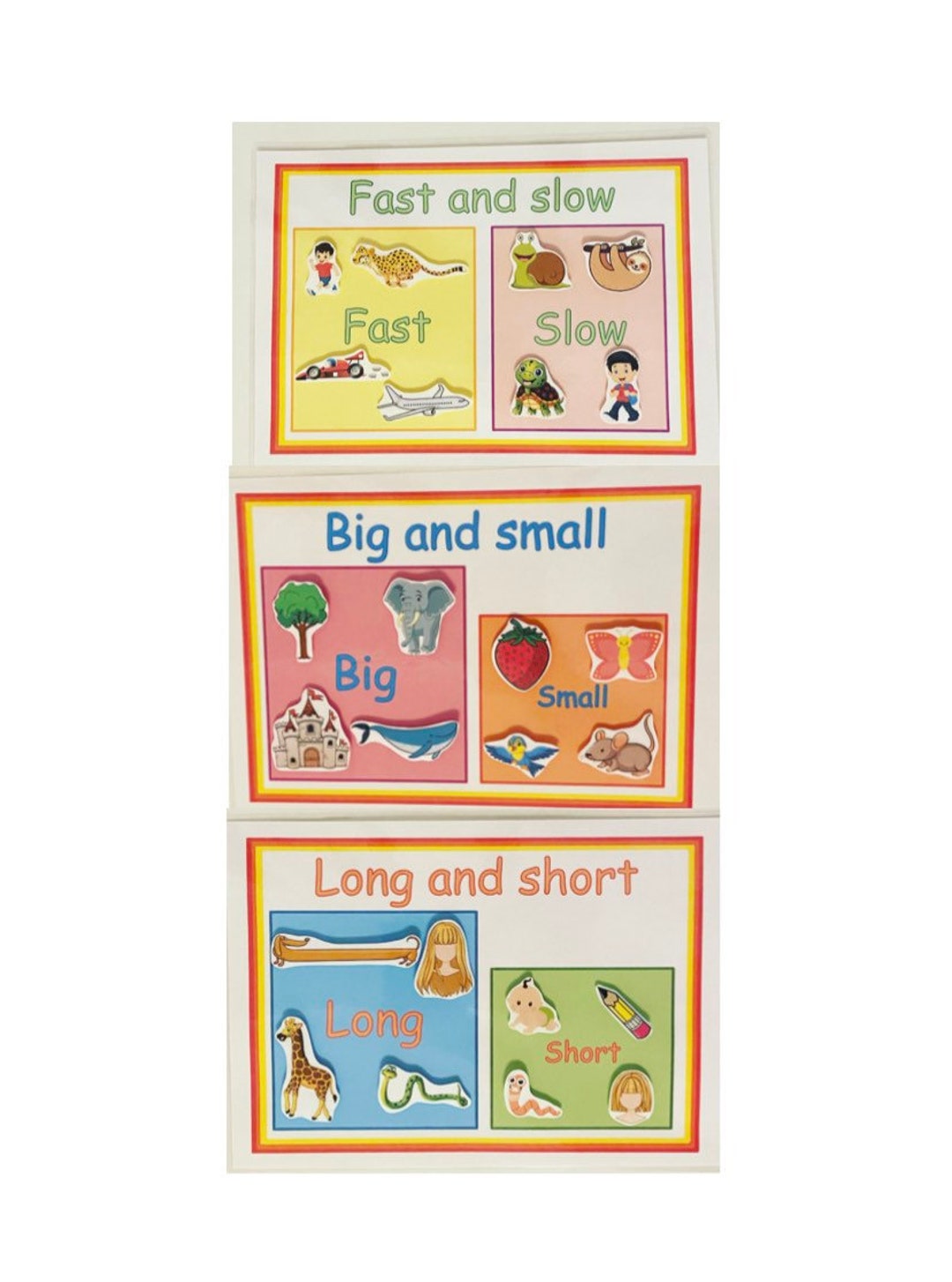 Opposite sorting activity sheets x3 - Etsy.de