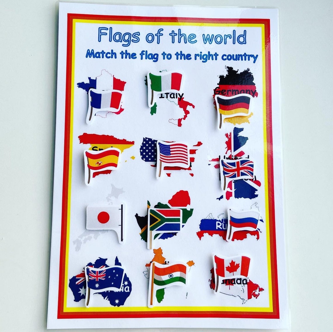 Flags of the World Activity Sheets x2 Etsy
