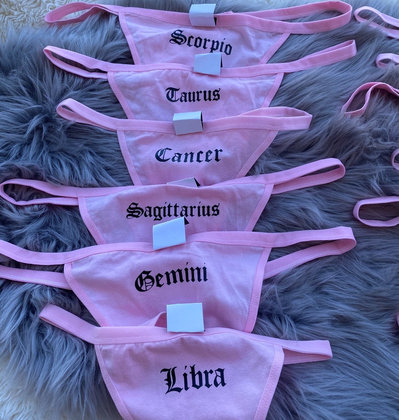 Zodiac Sign Custom Thong Panties Underwear Gifts for Her Astrology Etsy