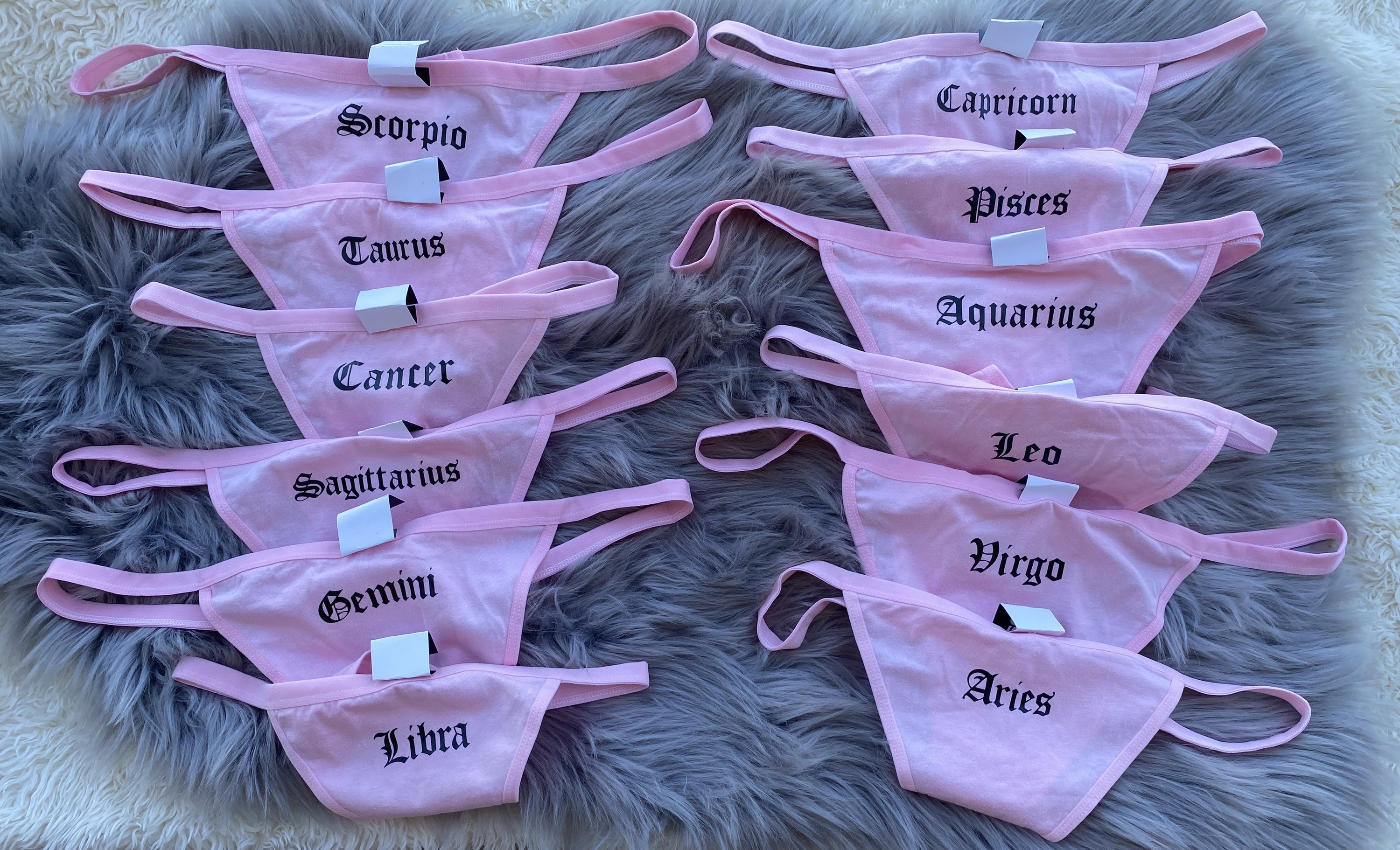 Zodiac Sign Custom Thong Panties Underwear Gifts for Her Astrology Etsy