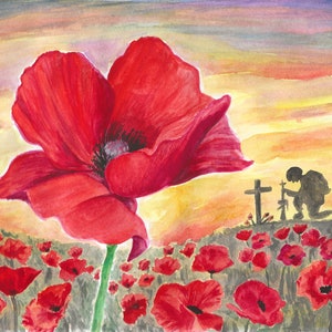 Poppies (remembrance) A5, A4 Print, A5 Original