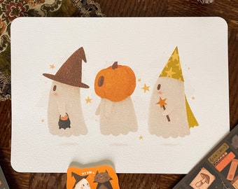 Halloween Ghost Art Print – Wizard, Pumpkin, Witch Disguises
