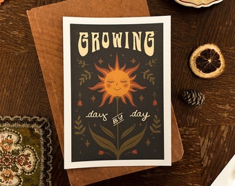 Magical Sunflower Art Print: Inspirational Quote Illustration