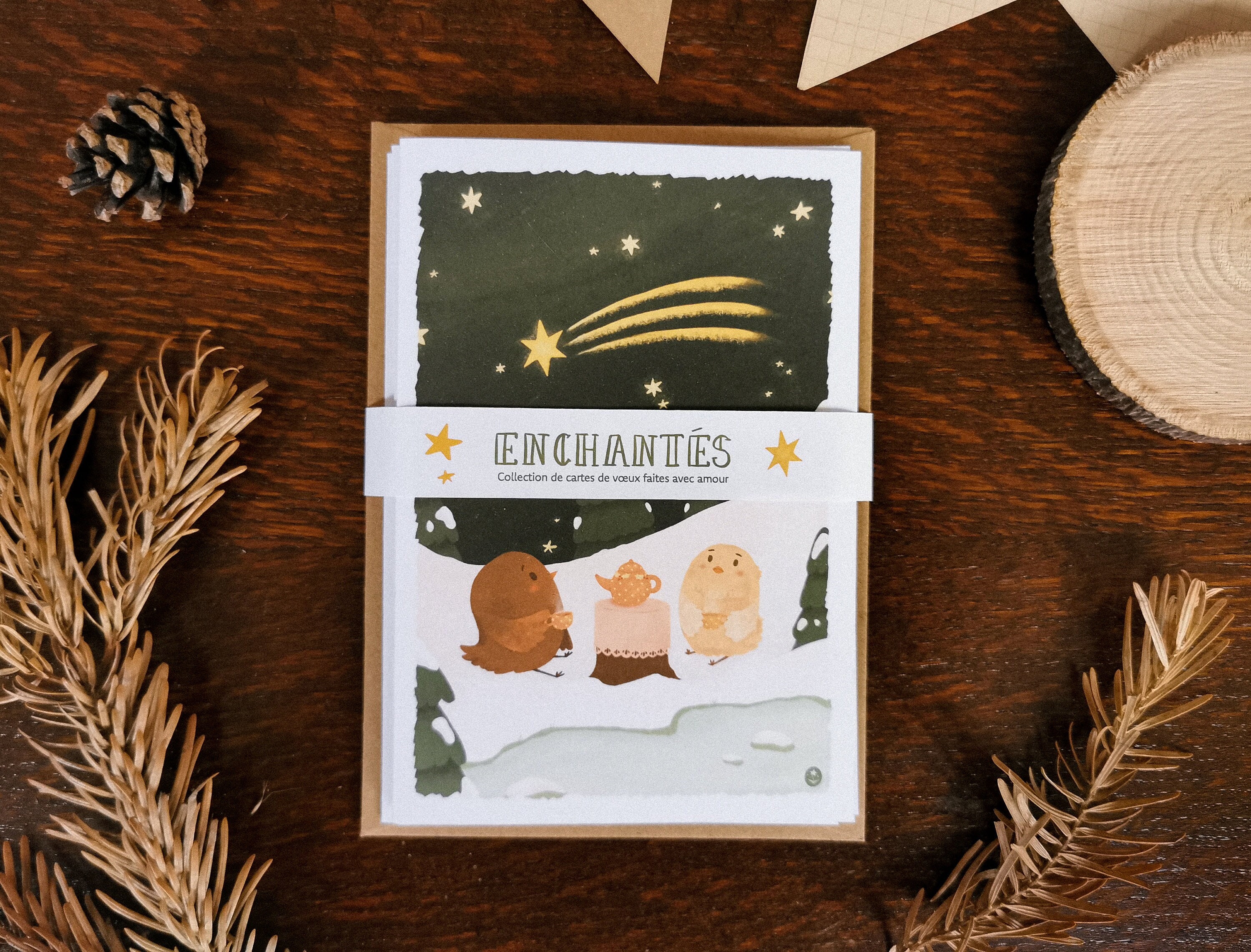 Carte de vœux bonne année en français lot de 14 cartes bonne année nouvel  an avec enveloppes papier brillant : : Produits Handmade