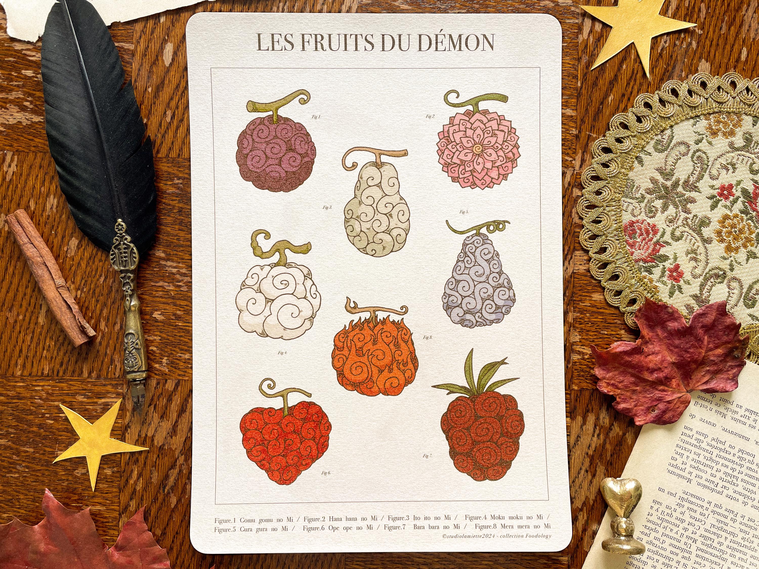 The Devil Fruits - Foodology Art Print - One Piece Vintage