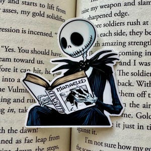 Adesivo Skelly Jack Reading Algemado, Adesivo Kindle, Algemado, Dramione, Draco Fanfiction