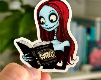 Sally Reading Fourth Wing Vinyl Sticker, Water Resistant Kindle Sticker