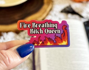 Sticker vuurspuwende teef koningin, troon van glas, op Aelin geïnspireerde Kindle Bookish mat vinyl sticker