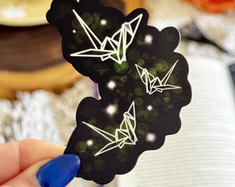 Paper Crane Manacled Sticker, Dramione AO3 Fanfic Bookish Kindle Decal, Matte Water Resistant Vinyl