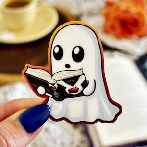 Ghost Reading Twilight Vinyl Sticker | Bookish Decal | Twihard Fanfic Reader Gift