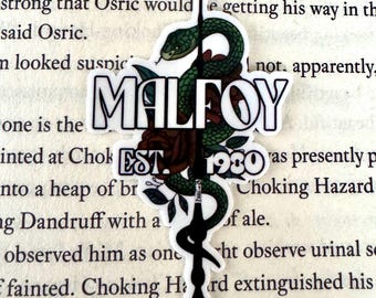 Dramione Fanfic Vinyl Sticker, Malfoy Snake & Rose
