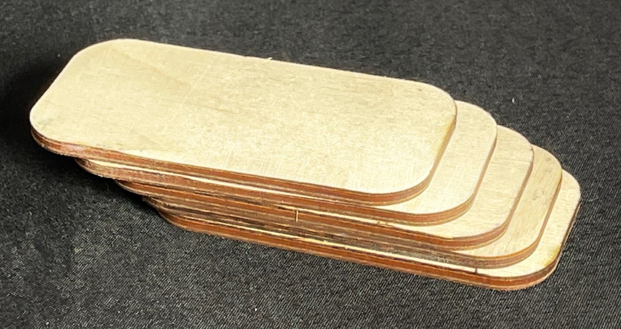Lot of 50 Rectangular Wood Blanks Without Hole 1/8” X 1-1/2
