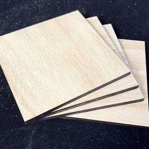 24 Pack Unfinished Square Wood Coasters for Crafts - 3.9 Inch Blank Wooden  Coasters with 100 Pcs Self Adhesive Non Slip Foam Dots, Wood Slices for DIY
