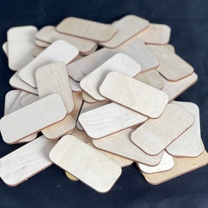 Lot von 25 rechteckigen Holzrohlingen ohne Loch 1/8 "x 3/4" x 2-1 / 2"