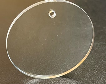 50 Round Clear Acrylic 2 inch Disks With Center Hole - DIY Crafting Blanks