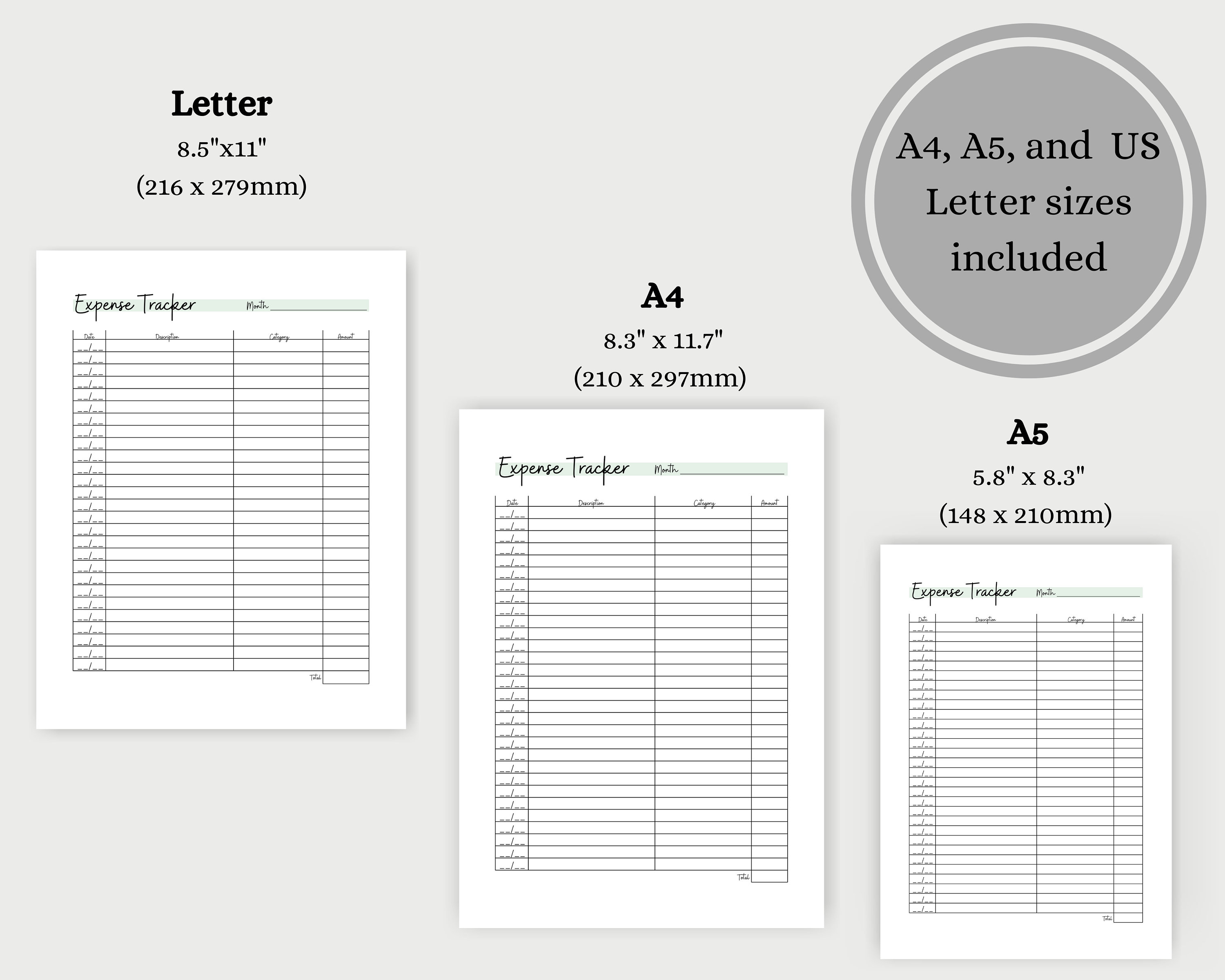 Expense Tracker Printable | Budget Planner PDF | Monthly Finance ...