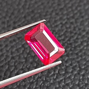 Beautiful Natural Pink Ruby 4.65 Ct. Emerald Shape Loose Gemstone For Ring - Free Shipping