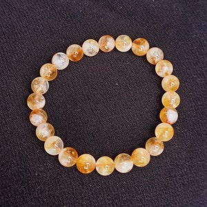 Natuurlijke citrien edelsteen kralenarmband, 8 mm ronde armband, citrien armband, citrien edelsteen armband, citrien cadeau voor mannen en vrouwen.