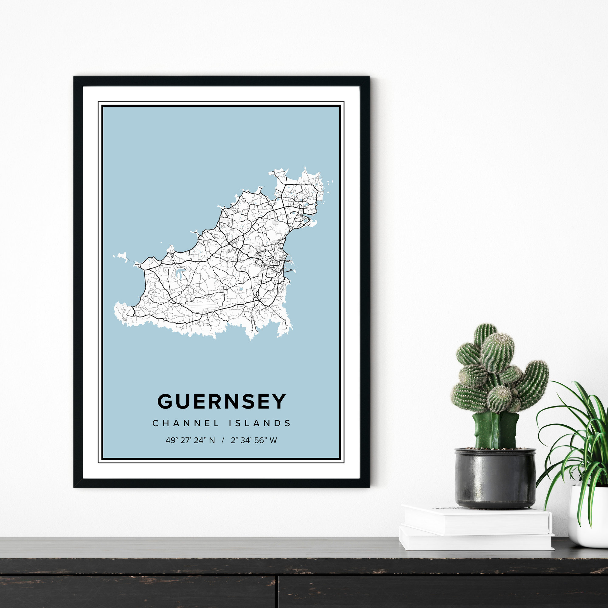 Guernsey Map Print Guernsey Poster Map of Guernsey Guernsey | Etsy UK