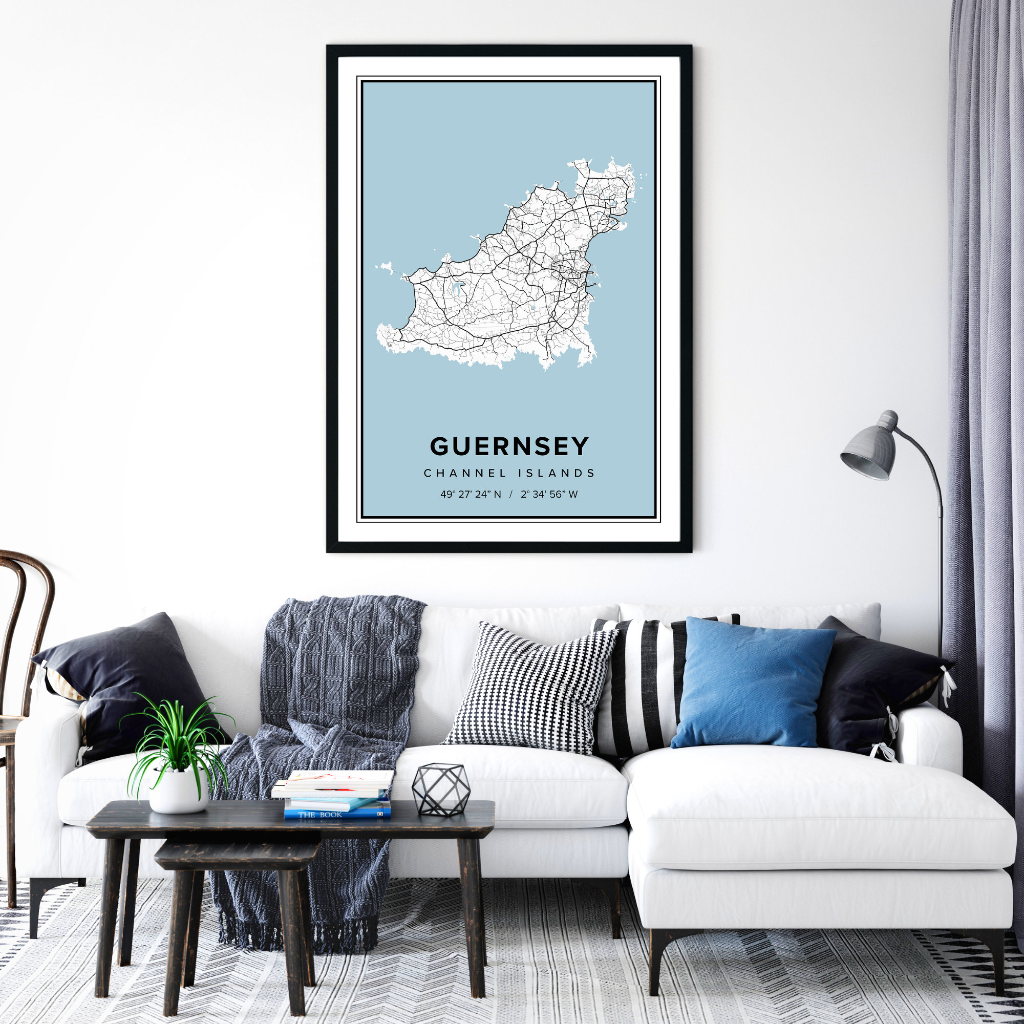 Guernsey Map Print Guernsey Poster Map of Guernsey Guernsey | Etsy UK